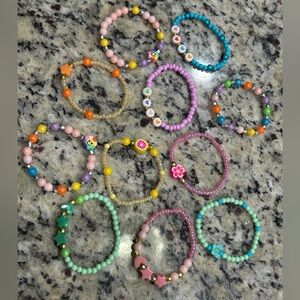 Handmade Colorful Beaded Kids Bracelets Set